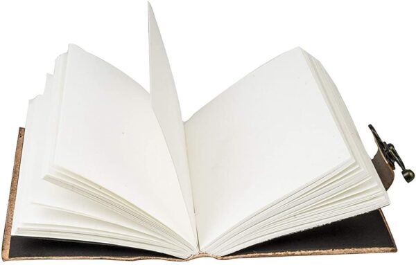 Witchcraft~Six Stone Handmade Vintage Leather Bound Journal Notebook Diary Sketchbook With Lock For Men Women Blank Pages Old Antique