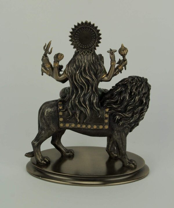 Magic  Collection~VERONESE Durga Riding on Lion Statue Sculpture - Divine Mother Hindu Goddess
