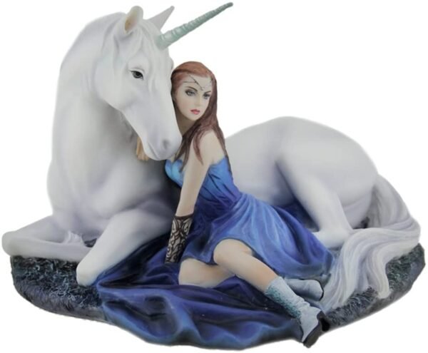 Magic  Collection~Anne Stokes Blue Moon Unicorn Hand Painted Fantasy Statue