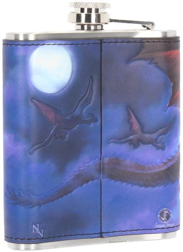 Artist Collections~ Fire in the Sky James Ryman Hip Flask 13cm Blue