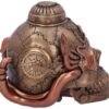 Steampunk Collection~Steampunk Pipe Up Modified Skull Ornament, Polyresin, Bronze, One Size