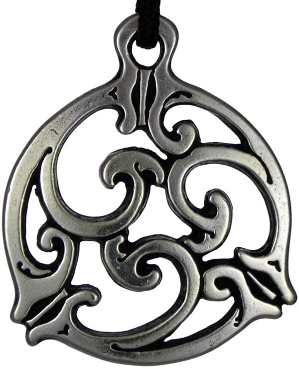 Soloman Pentant~Pewter Celtic Knot Triscele Triskelion Pendant Necklace