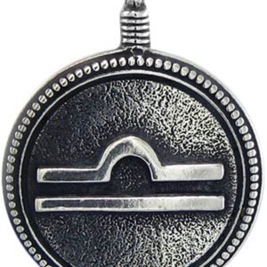 Soloman Pentant~Pewter Libra"The Scales" Zodiac Sign Astrology Pendant
