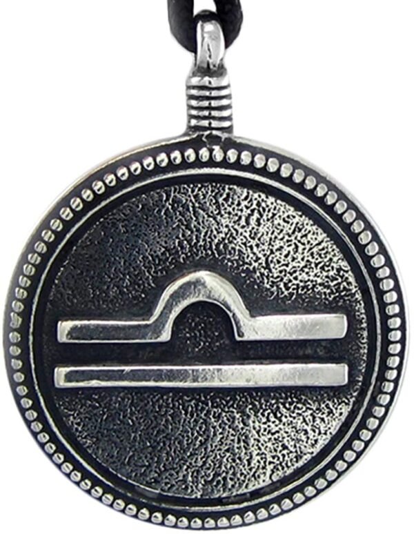 Soloman Pentant~Pewter Libra"The Scales" Zodiac Sign Astrology Pendant