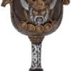 Mythology Collection~ Valhalla Goblet 17cm, Resin w/Stainless Steel Insert, Brown