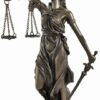 Magic  Collection~Bronzed La Justicia with Scales and Sword Statue 8 in.