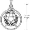 Sterling Silver Crescent Moon Pentacle Pentagram Pendant