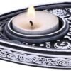 Wiccan Collection~Black and White Spirit Board Tea Light Holder, Polyresin, 9.5cm