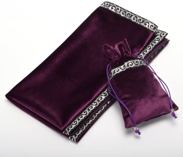 Altar Tarot Table Cloth Divination Wicca Velvet Cloth with Tarot Pouch Purple