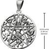Sterling Silver Pagan God Cernunnos Pentacle Pentagram Pendant