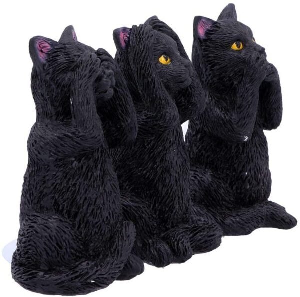 Magicun N.Giftware~Three Wise Felines 8.5cm, Black