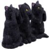 Animal Collection~ U4802P9 Three Wise Felines 8.5cm, Black