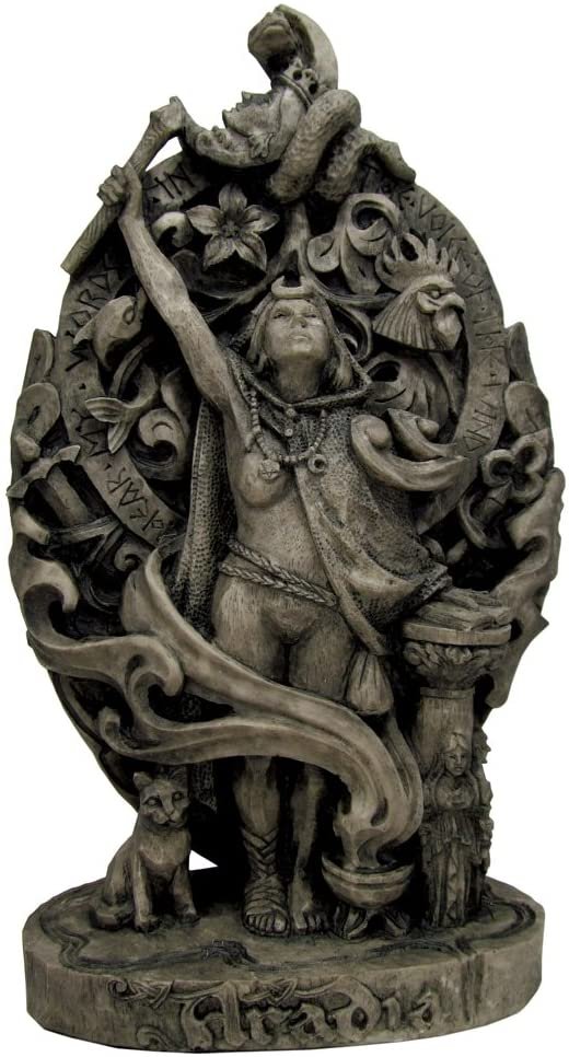 Magicun Altar~Dryad Design Aradia Statue Goddess of Witchcraft Statue in Stone Finish