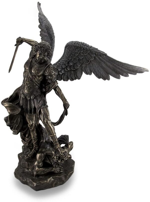 Magic  Collection~Saint Michael Slays Lucifer Bronzed Sculptured Statue 31 in.