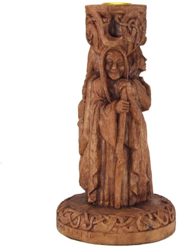 Magicun Altar~Dryad Design Goddess Candle Holder Wood Finish