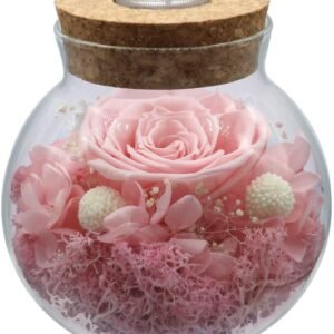 Witchcraft~Preserved Real Roses with Colorful Mood Light Wishing Bottle,Eternal Rose，Never Withered Flowers,for Bedroom Party Table Decor, Christmas Decorations,a Gifts for Women Pink