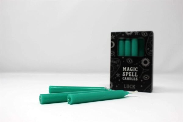Home Decor~Pack of Twelve Green Luck Altar/Spell Candles