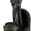 Magicun  Collection~Resin Statues Brigid Goddess of Hearth & Home Standing Holding Sacred Flame Statue 7 X 9.5 X 5.5 Inches Bronze