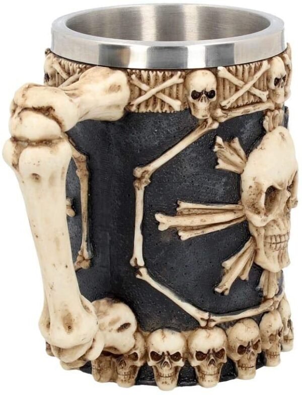 Dark Collection~Large Tankard of Skulls Mug 18cm Ivory