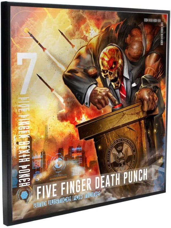 Magicun N.Giftware~Five Finger Death Punch 5FDP Justice for None Crystal Clear Picture 32cm, Black, One Size