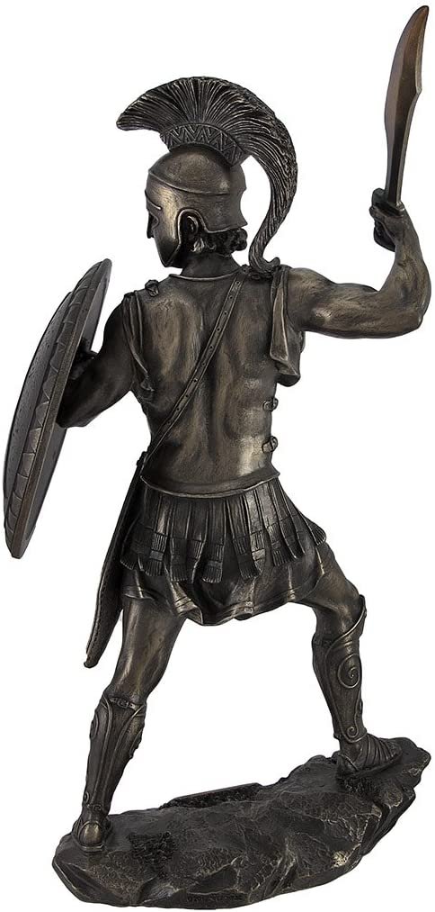 Magic  Collection~Bronzed Spartan Warrior with Sword and Hoplite Shield Statue