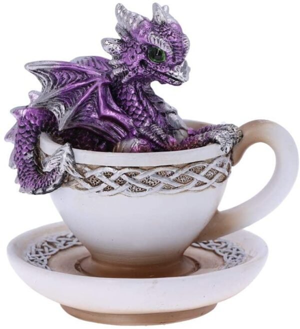 Fantasy Collection~ U5020R0 Green Dracuccino Dragon Teacup Figurine, Polyresin, One Size
