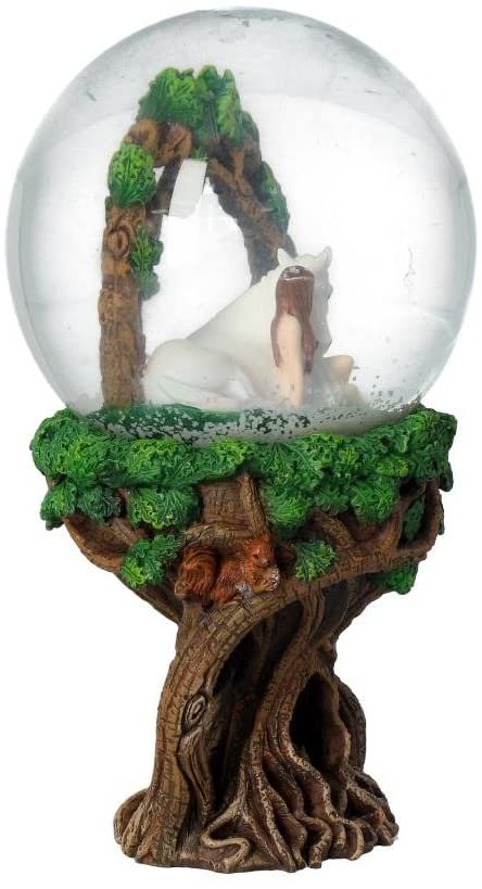 Artist Collections~ Pure Heart Anne Stokes Snowglobe 21cm Green, Resin, 18cm