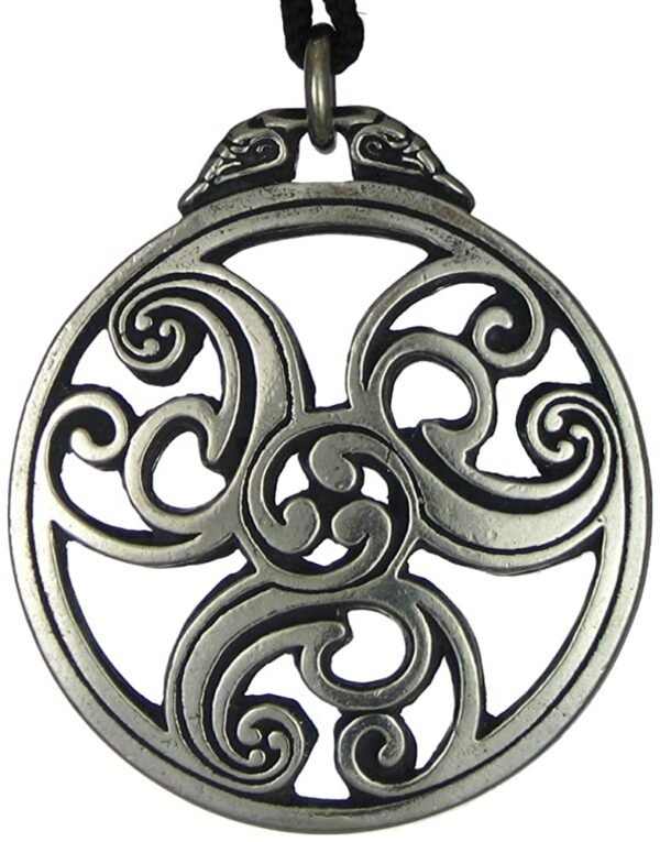 Soloman Pentant~Pewter Celtic Knot Triscele Triskelion Pewter Pendant Necklace