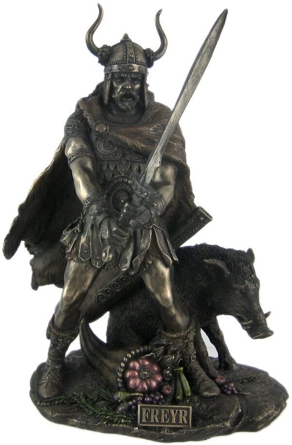 Magic  Collection~Norse God Freyr Bronzed Finish Statue Pagan Fertility