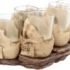 Dark Collection~Six Shooter Skulls (Set of Six) Shot Glasses 14cm Ivory