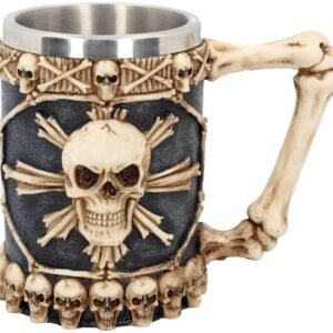 Dark Collection~Large Tankard of Skulls Mug 18cm Ivory