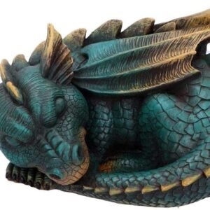 Fantasy Collection~ Dozing Dragon Figurine 22.8cm, Resin, Green, One Size