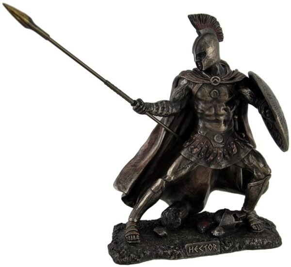 Magic  Collection~Hector Trojan War Fighter Bronze Finish Statue w/Shield and Spear