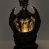 Magic  Collection~Resin Statues Guardian Of The Light Armored Dragon Led Night Light Statue 10 Inch 5 X 9.5 X 4.25 Inches Bronze