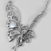 Sterling Silver Dancing Faerie Necklace with Natural Rainbow Moonstone