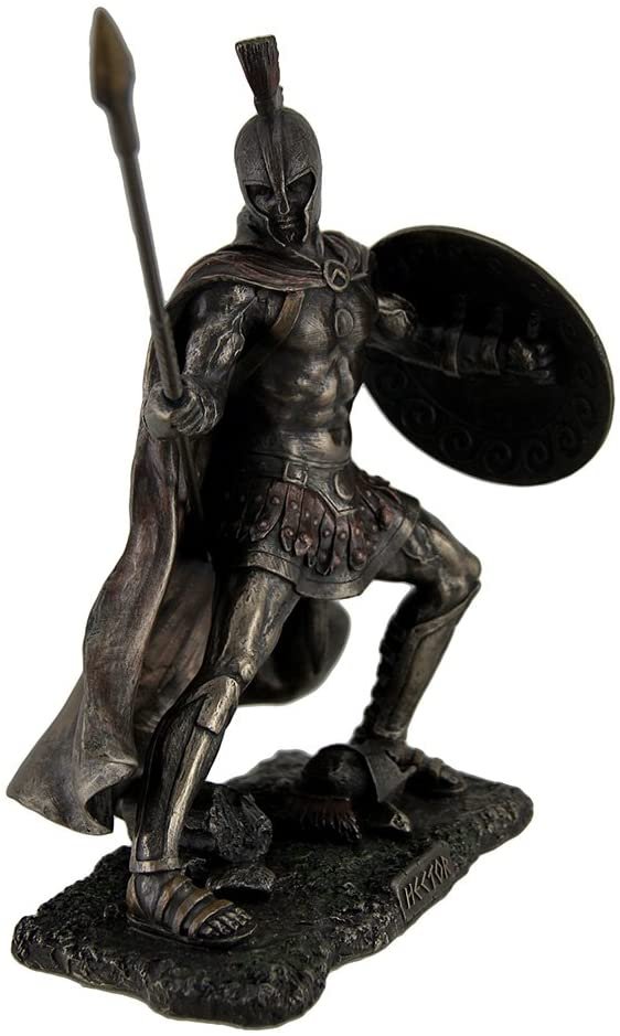Magic  Collection~Hector Trojan War Fighter Bronze Finish Statue w/Shield and Spear