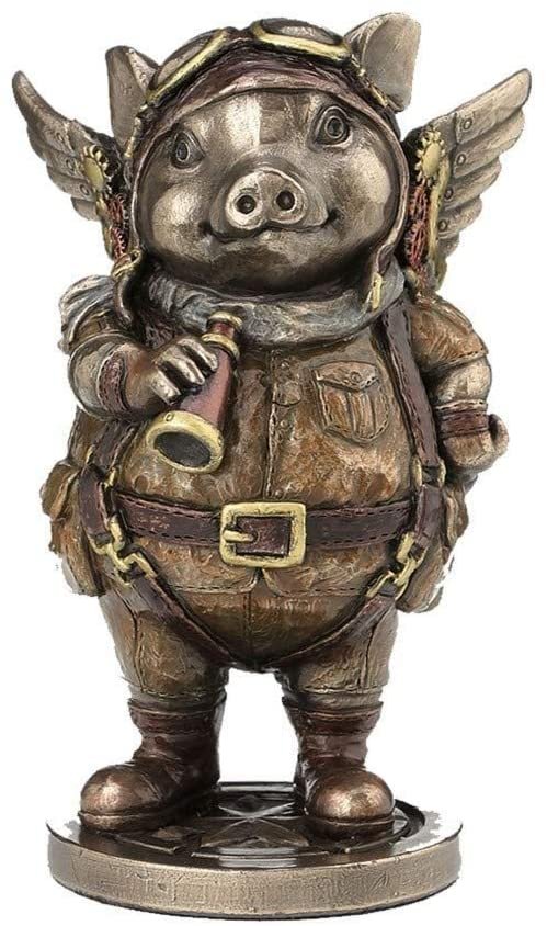 Steampunk Collection~Porcus Machina 13.5cm Figurine, Bronze, One Size