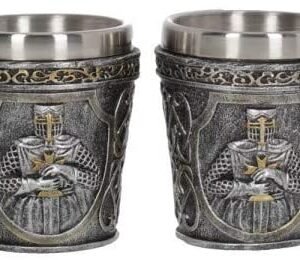 Mythology Collection~ Armoured (Set of Four) Shot Glasses 8cm Silver