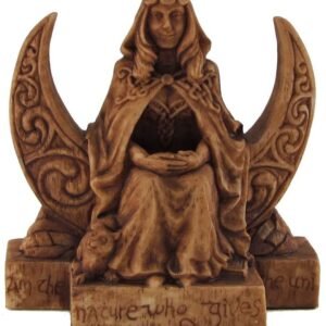 Magicun Altar~Dryad Design Small Moon Goddess Statue Wood Finish