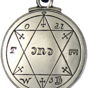 Soloman Pentant~Pewter Talisman for Good Health Seal of Solomon Pentacle Pendant - 1.25 Inch Diameter