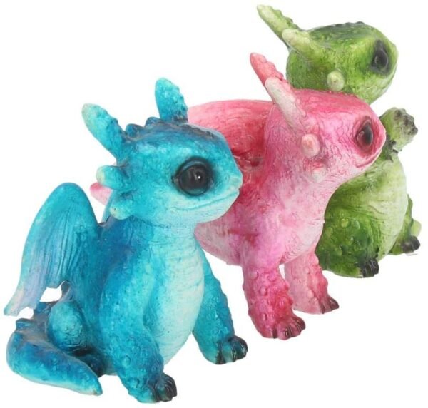 Magicun N.Giftware~Tiny Dragons (Set of Three) Figurine 8cm Multi-Coloured