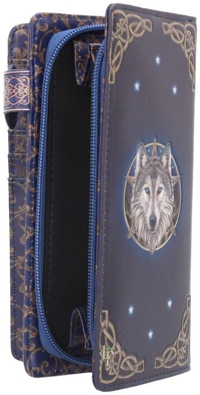 Artist Collections~ Wild One Lisa Parker Embossed Purse 19cm Blue, PU, Size