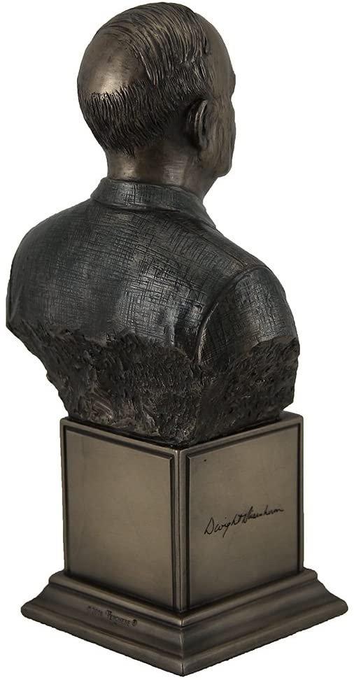 Magicun  Collection~American President Dwight D. Eisenhower Bronze Finish Statue On Inscribed Plinth