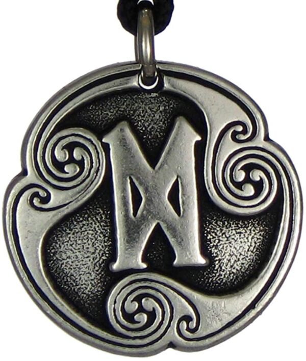 Soloman Pentant~Pewter Dagaz Rune of New Beginnings Pendant Necklace