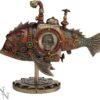 Steampunk Collection~Sub Piranha Figurine 22.5cm Orange, Resin