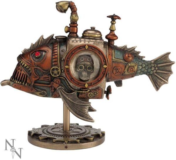 Steampunk Collection~Sub Piranha Figurine 22.5cm Orange, Resin