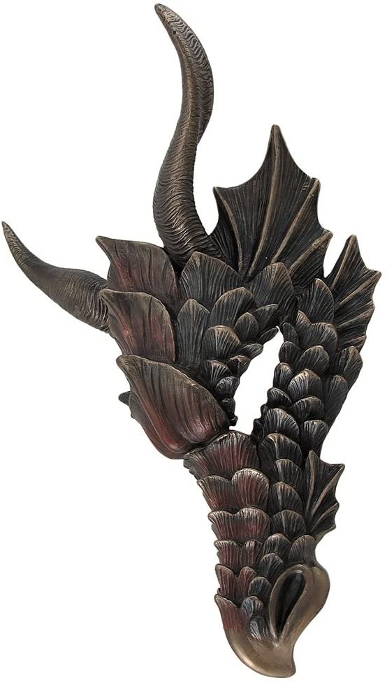 Magicun  Collection~Metallic Bronze Finish Dragon Head Wall Mask Medieval Decor