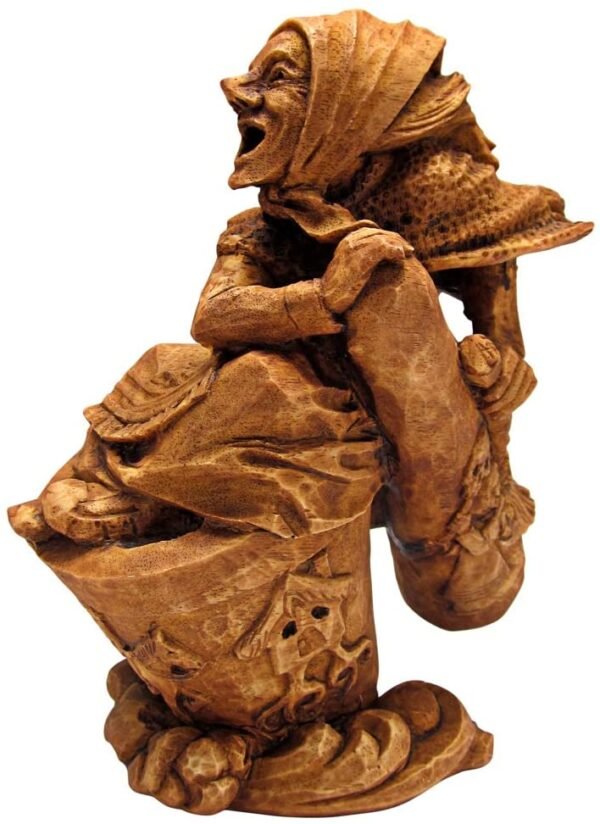 Magicun Altar~Dryad Design Russian Folklore Baba Yaga Statue Wood Finish