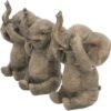 Magicun N.Giftware~Three Wise Elephants Figurine 16 cm Grey