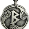 Soloman Pentant~Pewter Beorc Berkanan Rune of Rebirth Pendant Necklace